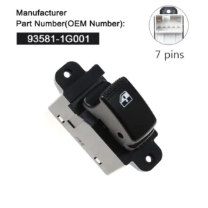 Power Window Switch for Kia Rio 2006-2011, Pride Hybrid 2006-2008 Replacement OE 935811G001